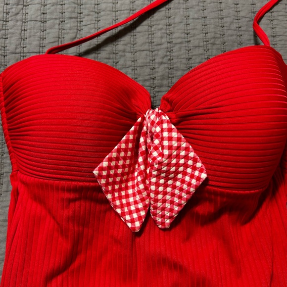 Matilda Jane Poolside Party Red One Piece Swimsuit Size Medium - Picture 2 of 4
